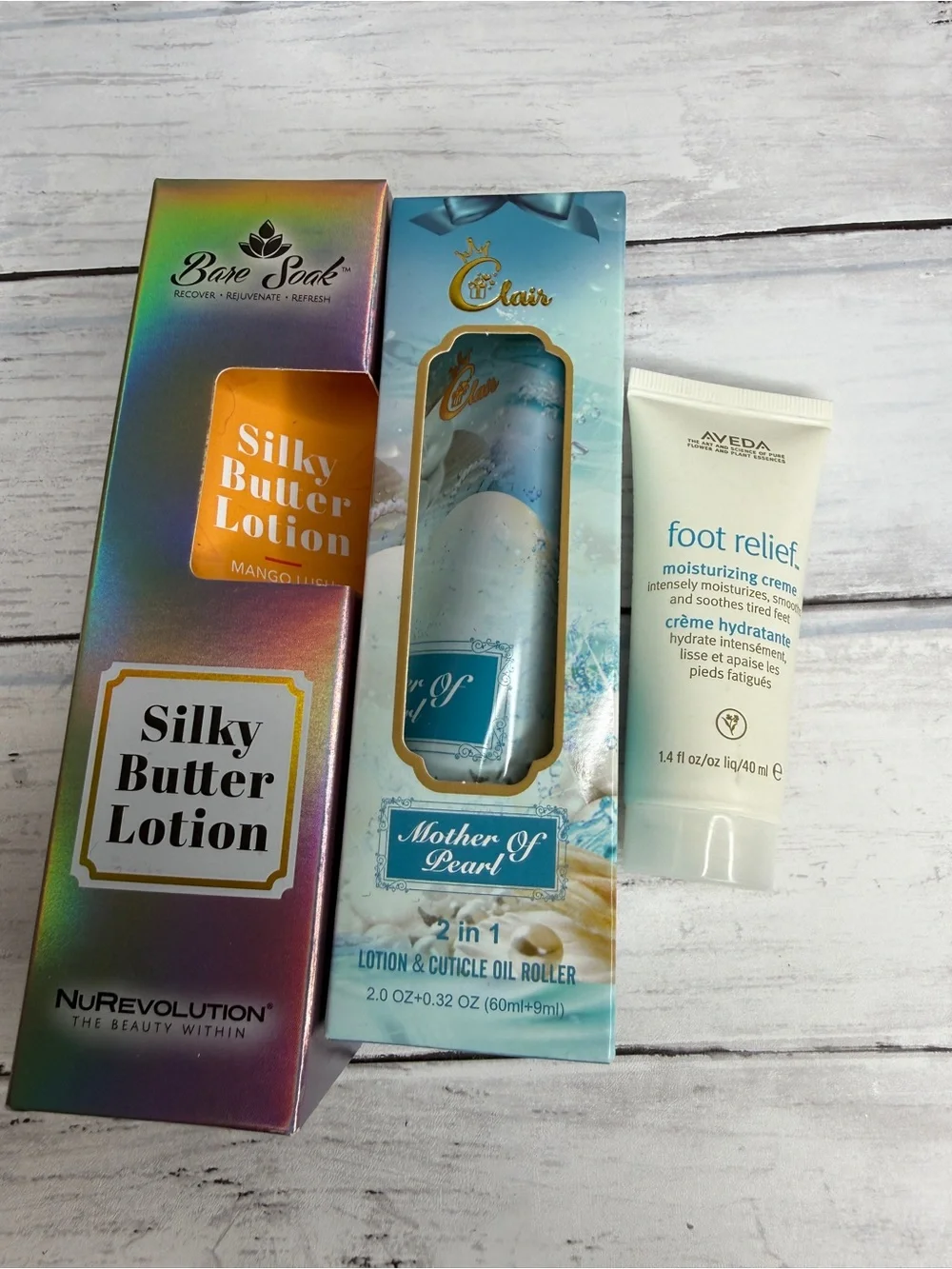 Bundle of butter lotion, cuticle roller and foot cream